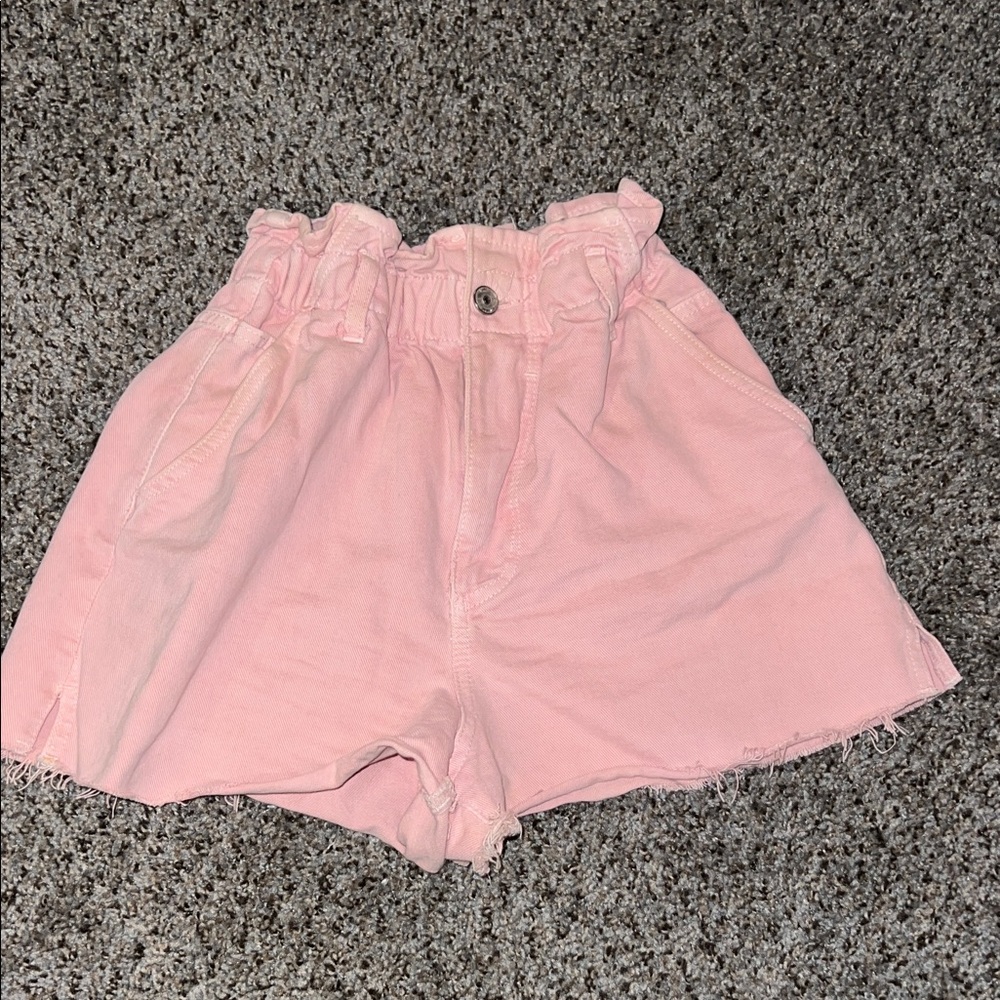 Zara High Waist Pink Women's Shorts